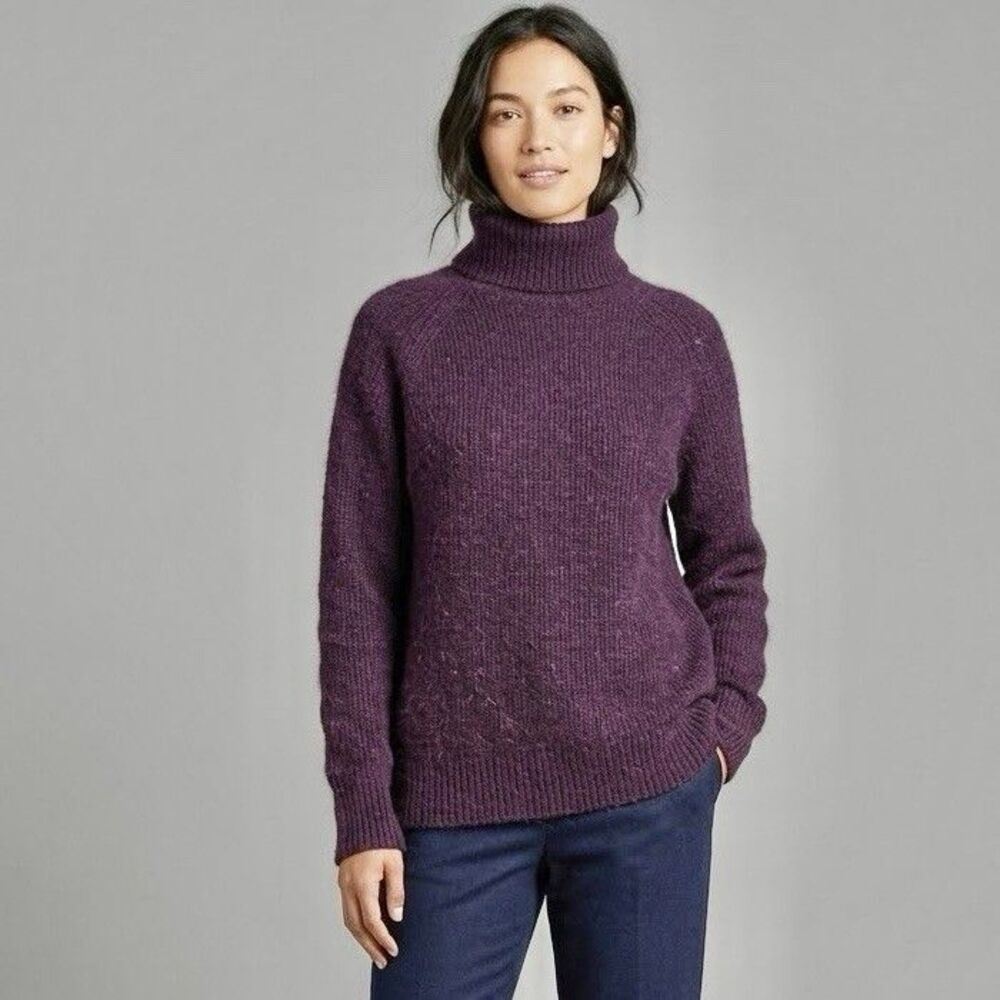 J.Crew Womens Turtleneck Medium Sweater Alpaca Wool Blend Pullover Cozy Fall